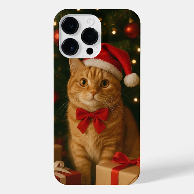 Coque iPhone Santa Ribbon Cat iPhone 14 Pro Max Case (Verso)
