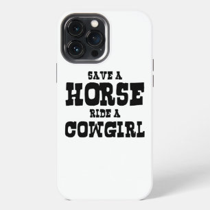 ETUI iPhone 13 PRO MAX SAUVER UN CHEVAL MONTER UNE COW-GIRL