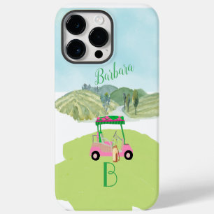 Coque Pour Pour iPhone 14 Pro Max Scène de golf monogramme nom