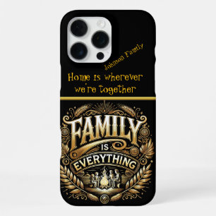 Coque iPhone 16 Pro Max Scène dorée de feu de camp de plage de famille élé