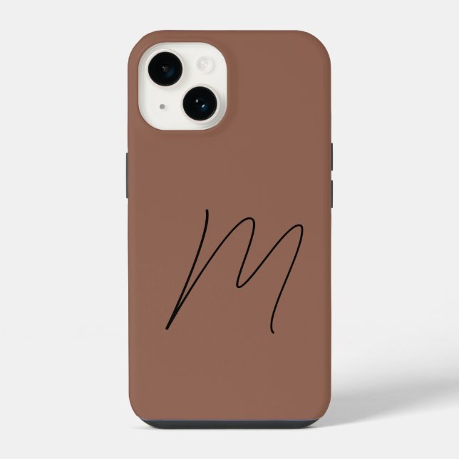 Coque iPhone Script initial simple moderne monogrammé (Verso)