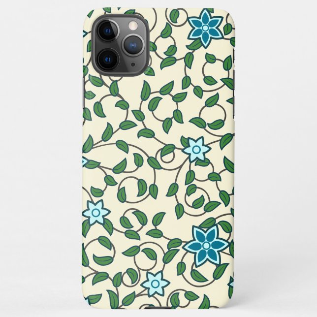 Coque iPhone Seamless floral pattern on beige background (Dos)