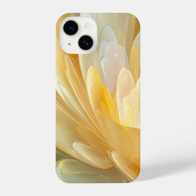 Coque iPhone Serene Radiance of Golden and Aqua Petal Layers (Verso)