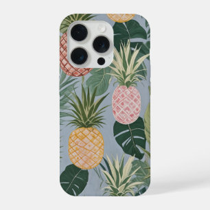 Sérénité tropicale : Ananas et palmiers peints