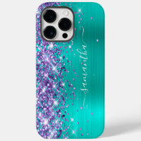 Signature girly glam turquoise pailleté violet