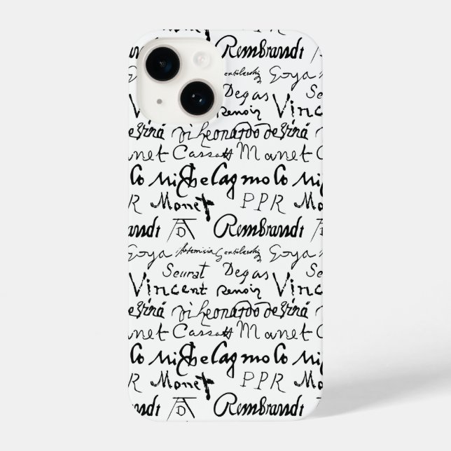 Coque iPhone Signatures d'artistes célèbres Motif (Verso)