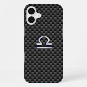 Coque iPhone 16 Plus Signe du zodiaque Balance sur fibre de carbone