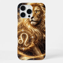 Signe du zodiaque Lion avec majesté dorée