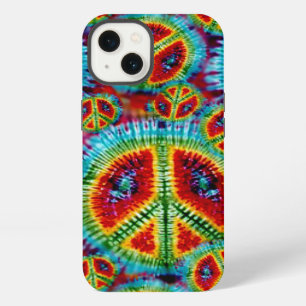 Etui iPhone 13 Signes de paix de colorant de cravate