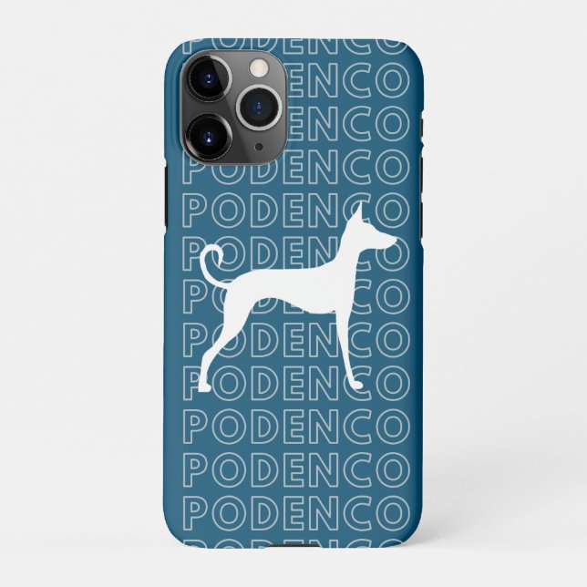 Coque iPhone Silhouette de chien de Podenco en blanc (Dos)