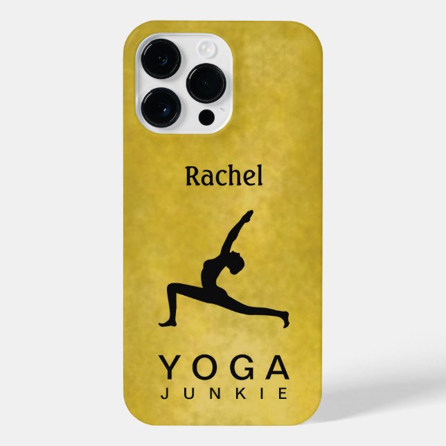 Coque iPhone Silhouette Noire Yoga Guerrier Pose Femme Zazzle (Verso)