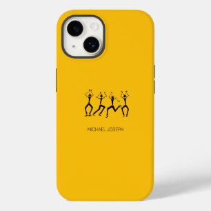 Coque Pour iPhone 14 Silhouette orange chaud de danseurs de fête