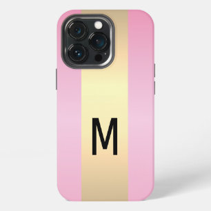 Etui iPhone 13 Pro Simple Elegant Rose Or Metallic monogrammed