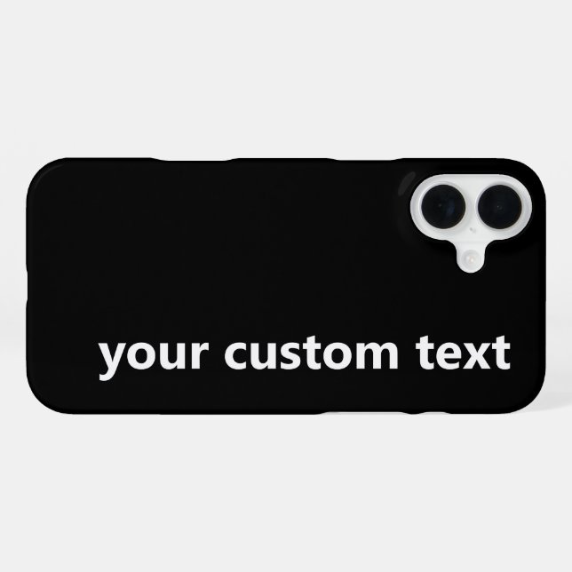 Coque iPhone Simple en noir et blanc Votre Modèle texte (Verso Horizontal)