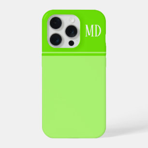 Simple et joli monogramme rayé vert citron