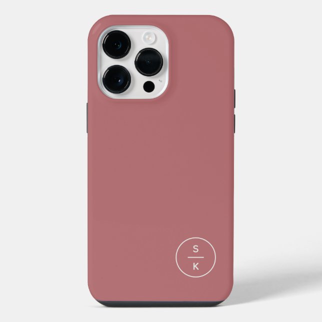 Coque iPhone Simple Monogramme Moderne Nom (Verso)