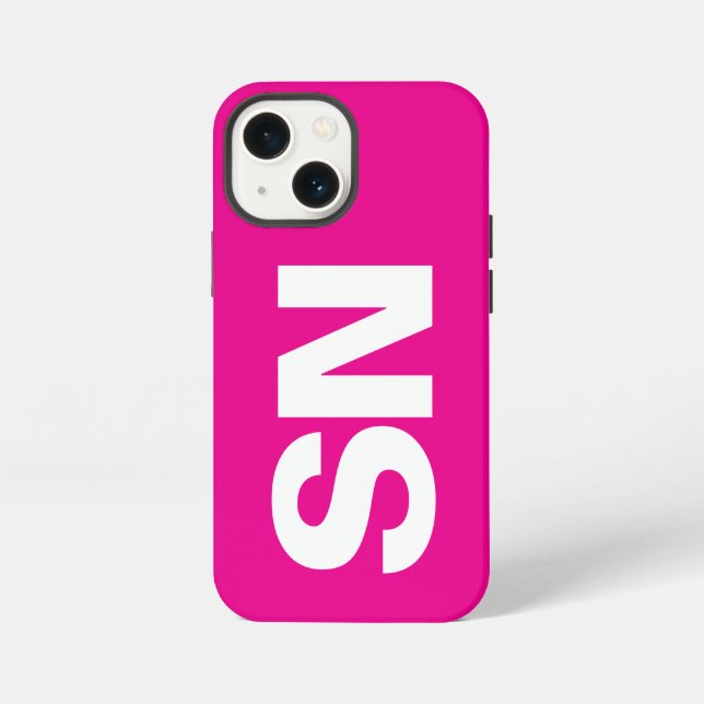Coque iPhone Simple Style moderne Nom minimal rose (Verso)