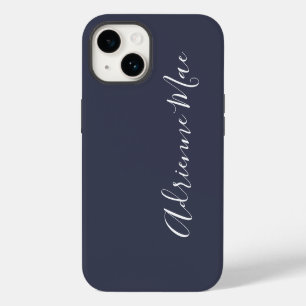 Coque Pour iPhone 14 Simplement Personnalisé Bleu Marine