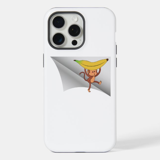Coque iPhone singe à la banane sous le patch (Verso)