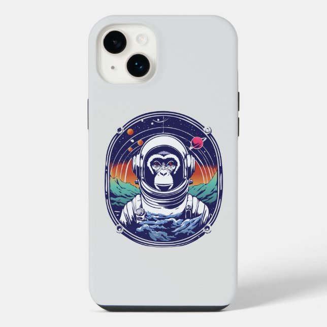 Coque iPhone Singe Astronaute de l'Espace (Verso)