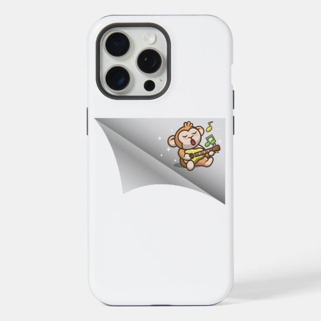 Coque iPhone singe chanter sous le patch (Verso)