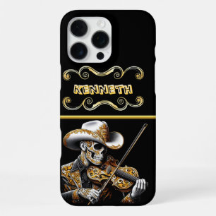 Coque iPhone 16 Pro Max Skeleton Cowboy Jouer Le Violon