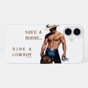 Coque iPhone 16 Plus SlipperyJoe's sauve cheval monter chapeau de cowbo