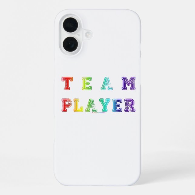 Coque iPhone SlipperyJoe's Team Player mots gradient rainbow c (Verso)