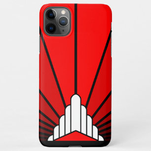 Coque iPhone 11Pro Max Soleil Art déco en rouge