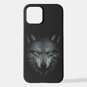 Coque iPhone 12 Solely Wolf visage noir