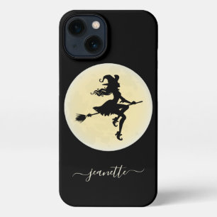 Etui iPhone 13 Sorcière sur balai Personnalisée