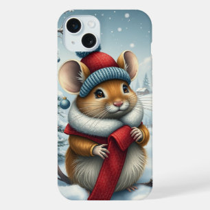Souris mignonne dans l'arrière hiver de Preppy et