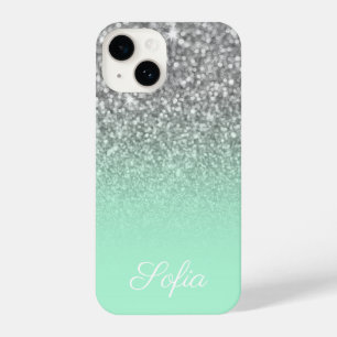 Coque Pour iPhone 14 Sparkly Faux Parties scintillant d'argent et Ombre