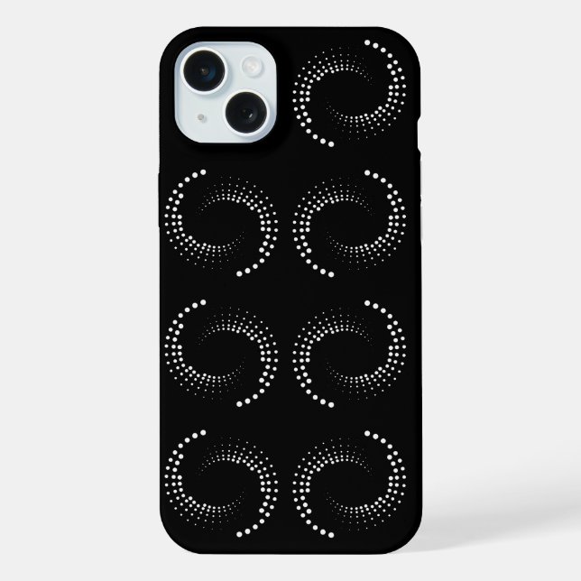 Coque iPhone Spirale à cercles blancs. (Verso)