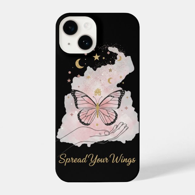 Coque iPhone Spread Your Wings Butterfly Celestial Magic black (Verso)
