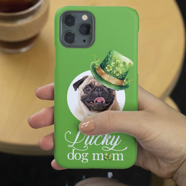 Coque iPhone St Patrick's Day Chien Maman Casquette photo perso (Créateur téléchargé)