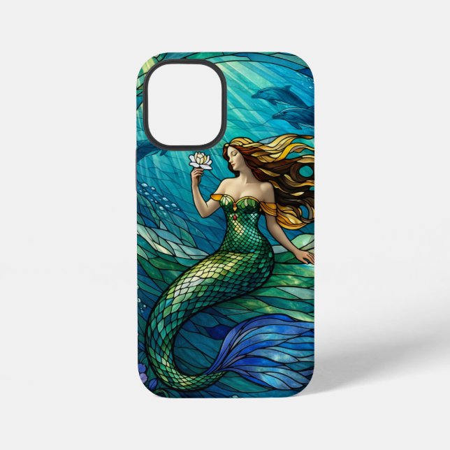 Coque iPhone Stained Glass Mermaid Art (Verso)
