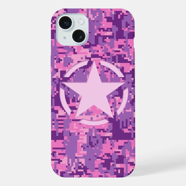 Coque iPhone Star on Girl Hot Pink Camo numérique (Verso)