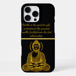 Coque iPhone 16 Pro Max Statue de Bouddha doré en méditation