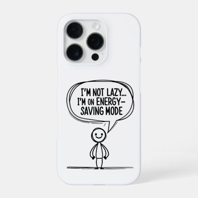 Coque iPhone Stick Sarcastique - Économie d'énergie (Verso)