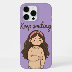 Coque iPhone 16 Pro Max Sticker Grumpy mignonne fille - cheveux longs et s