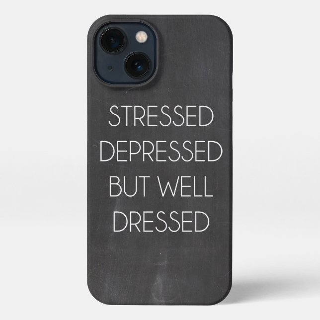Coque iPhone Stress déprimé mais bien habillé  (Verso)