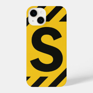 Coque Pour iPhone 14 “Striking Yellow Cover with Bold Black Trendy