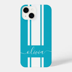 Coque Pour iPhone 14 Stripes de course à la mode moderne monogrammed