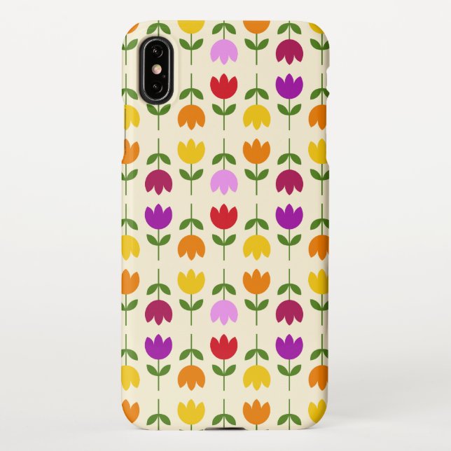 Coque iPhone Style scandinave coloré sur Crm Flower Motif (Dos)