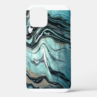 Coque iPhone 12 Suminagashi, Art marbré japonais.