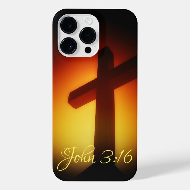 Coque iPhone Sunburst Cross John 3:16 (Verso)
