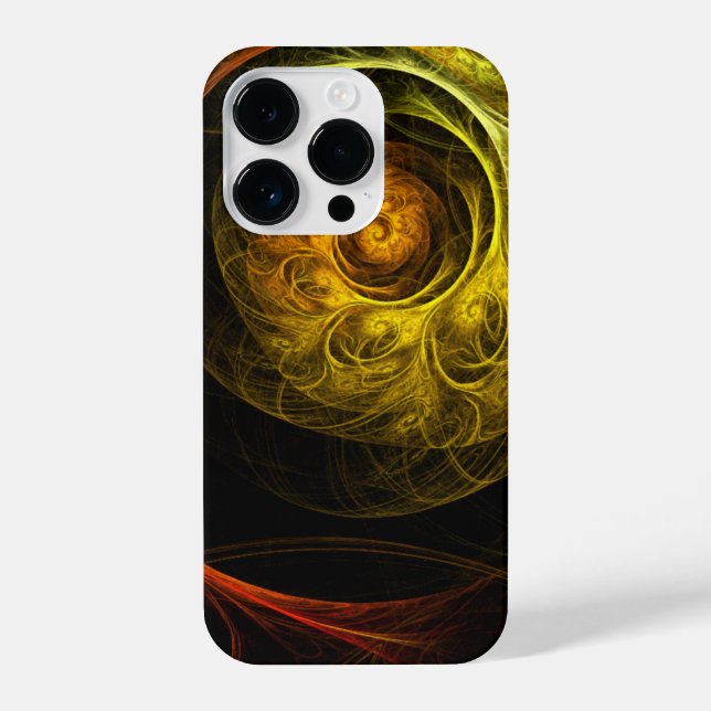 Coque iPhone Sunrise Floral Red Abstrait Art (Verso)