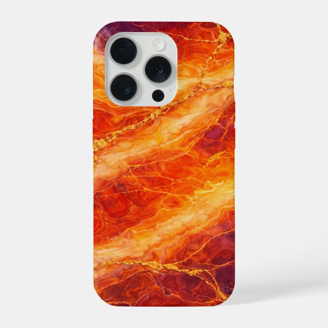 Coque iPhone Sunset Marble with Gold Veining (Verso)