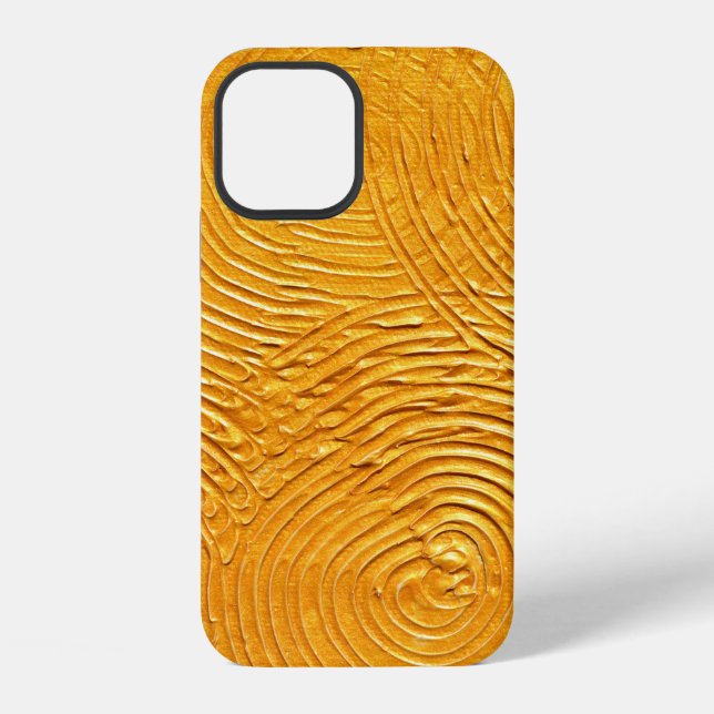 Coque iPhone Surface texturée dorée,  fond doré,  peintu (Verso)